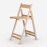 Cadeira Bistrô Dobrável em Madeira Maciça sem Pintura - 1