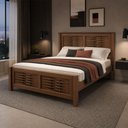 Ver imagem 3 de Cama Casal Queen Madeira Maciça Tramado 158x198cm Aton S05 Ipê - Lyam Decor