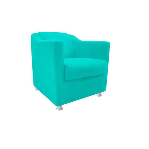 PoltronaBeatriz confort azul tiffany suede para sala de estar,salão escritoria Dalaqua-Decor