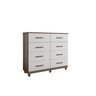 Cômoda com 8 Gavetas Moderna para Espaço e Organização - Naturale / Off White - 1