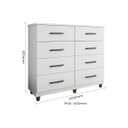 Ver imagem 3 de Cômoda com 8 Gavetas Moderna para Espaço e Organização - Naturale / Off White