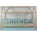 Ver imagem 1 de Bicama Infantil Solteirão Casinha Colorida Madeira Maciça Pinus Grade Vertical