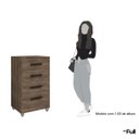 Ver imagem 5 de Cômoda Quarto Multiuso Compacta 4 Gavetas - Rústico