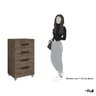 Cômoda Quarto Multiuso Compacta 4 Gavetas - Rústico - 5