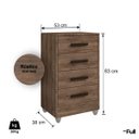 Ver imagem 4 de Cômoda Quarto Multiuso Compacta 4 Gavetas - Rústico