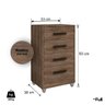 Cômoda Quarto Multiuso Compacta 4 Gavetas - Rústico - 4