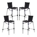 Ver imagem 3 de Kit 4 Banquetas Alumínio Alta com Encosto para Bar Balcão Edícula Cozinha Preto