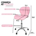 Ver imagem 3 de Cadeira de Escritório com Base Giratória Estofada Slim Vegas Rosa/Quartzo