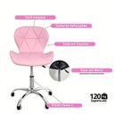Ver imagem 6 de Cadeira de Escritório com Base Giratória Estofada Slim Vegas Rosa/Quartzo
