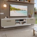 Ver imagem 1 de Rack Suspenso para Tv até 80 Polegadas 218 Cm 2 Portas Branco/crema Agata Madesa