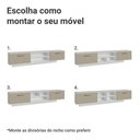 Ver imagem 6 de Rack Suspenso para Tv até 80 Polegadas 218 Cm 2 Portas Branco/crema Agata Madesa