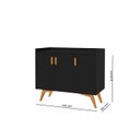 Ver imagem 5 de Aparador Buffet Retrô 3 Portas Classic Preto - Móvebrinque