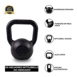 Kettlebell Pintado 20Kg Para Treino De Cardio Em Casa - 3 Kettlebell Pintado 20Kg Para Treino De Cardio Em Casa - 3