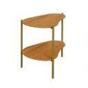 Ver imagem 1 de Mesa de Canto em Mdf Orgânica Tb629 60cm em Mdf Pés Metálicos Gold Freijó Dalla Costa