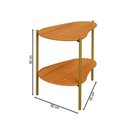 Ver imagem 2 de Mesa de Canto em Mdf Orgânica Tb629 60cm em Mdf Pés Metálicos Gold Freijó Dalla Costa