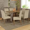 Ver imagem 1 de Conjunto Sala de Jantar Mesa Tampo de Madeira 6 Cadeiras Rustic/crema/imperial Cheryl Madesa