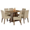 Ver imagem 2 de Conjunto Sala de Jantar Mesa Tampo de Madeira 6 Cadeiras Rustic/crema/imperial Cheryl Madesa