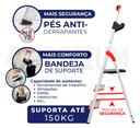 Ver imagem 3 de Escada Comfort 03 Degraus Alumínio Reforçada Alumasa 150kg
