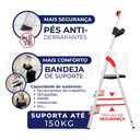 Ver imagem 3 de Escada Comfort 03 Degraus Alumínio Reforçada Alumasa 150kg
