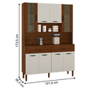 Ver imagem 2 de Armário Kit de Cozinha S 8P Golden Ripado Off White Nogueira