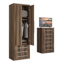 Ver imagem 2 de Guarda-roupa 2 Portas 3 Gavetas Modular 1303 Ilan San Remo