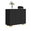 Ver imagem 2 de Armário Lavanderia com 3 Portas 90 cm Multimóveis MP5034 Preto/Natural