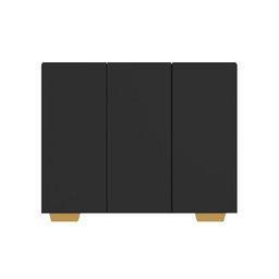 Armário Lavanderia com 3 Portas 90 cm Multimóveis MP5034 Preto/Natural - 5