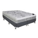 Ver imagem 1 de Cama Box Queen: Colchão Molas Castor Pocket Super Luxo Látex Push + Base CRC Suede Cinza(158x198)