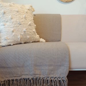 Manta de Sofá Artesanal Algodão Fendi King 220 X 300