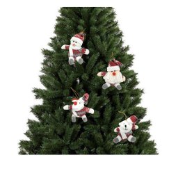 Kit 4 Bonecos Natal Papai Noel, Boneco Neve, Rena e Urso - 3