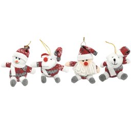 Kit 4 Bonecos Natal Papai Noel, Boneco Neve, Rena e Urso - 1