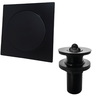 Kit Lavabo Preto Ralo Tampa Click 15x15 Valvula Click 7/8 preta fosco Inox Jogo preto escoamento Int - 1