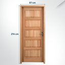 Ver imagem 2 de Kit Porta Pronta Maciça de Eucalipto 214x87x14cm PP01 Abertura Esquerda Cruzeiro Portas