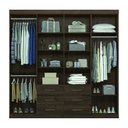 Ver imagem 3 de Guarda Roupa Roupeiro Quarto Dormitório Solteiro Casal Liverpool 8.6 Marrom Madeira Escura