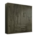 Ver imagem 2 de Guarda Roupa Roupeiro Quarto Dormitório Solteiro Casal Liverpool 8.6 Marrom Madeira Escura