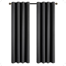Cortina Blackout 2,80 X 2,20 Franzida Padrao para Sala Ilhos Corta Luz Cor Preto - 1
