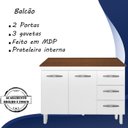 Ver imagem 3 de Balcao Com Tampo 120cm 9110x9300 Branco Savana Mobbs
