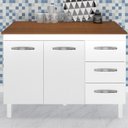 Ver imagem 2 de Balcao Com Tampo 120cm 9110x9300 Branco Savana Mobbs