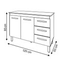 Ver imagem 4 de Balcao Com Tampo 120cm 9110x9300 Branco Savana Mobbs