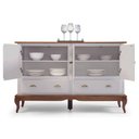 Ver imagem 2 de Balcão Buffet 4 Portas 2 Gavetas Hannover 60815 Linz Móveis - Off White/Imbuia