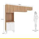 Ver imagem 4 de Armário para Cozinha 240 Cm Larissa Paneleiro Nicho Microondas Mdp Carvalho Branco - Clicklar