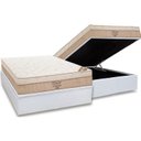 Ver imagem 1 de Cama Box Baú Casal: Colchão Molas Ortobom Nanolastic Elegant + Base CRC Courano White(138x188)