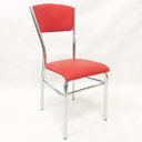 Ver imagem 1 de Cadeira de Cozinha com Reforço Cromada Assento e Encosto Vermelho - Poltronas Do Sul