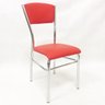 Cadeira de Cozinha com Reforço Cromada Assento e Encosto Vermelho - Poltronas Do Sul - 1