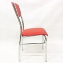 Ver imagem 3 de Cadeira de Cozinha com Reforço Cromada Assento e Encosto Vermelho - Poltronas Do Sul