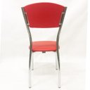 Ver imagem 5 de Cadeira de Cozinha com Reforço Cromada Assento e Encosto Vermelho - Poltronas Do Sul