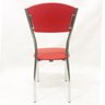 Cadeira de Cozinha com Reforço Cromada Assento e Encosto Vermelho - Poltronas Do Sul - 5