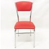 Cadeira de Cozinha com Reforço Cromada Assento e Encosto Vermelho - Poltronas Do Sul - 2