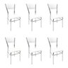 Kit 6 Cadeiras de Cozinha com Reforço Cromada Assento e Encosto Branco - Poltronas do Sul - 1