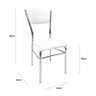 Kit 6 Cadeiras de Cozinha com Reforço Cromada Assento e Encosto Branco - Poltronas do Sul - 4